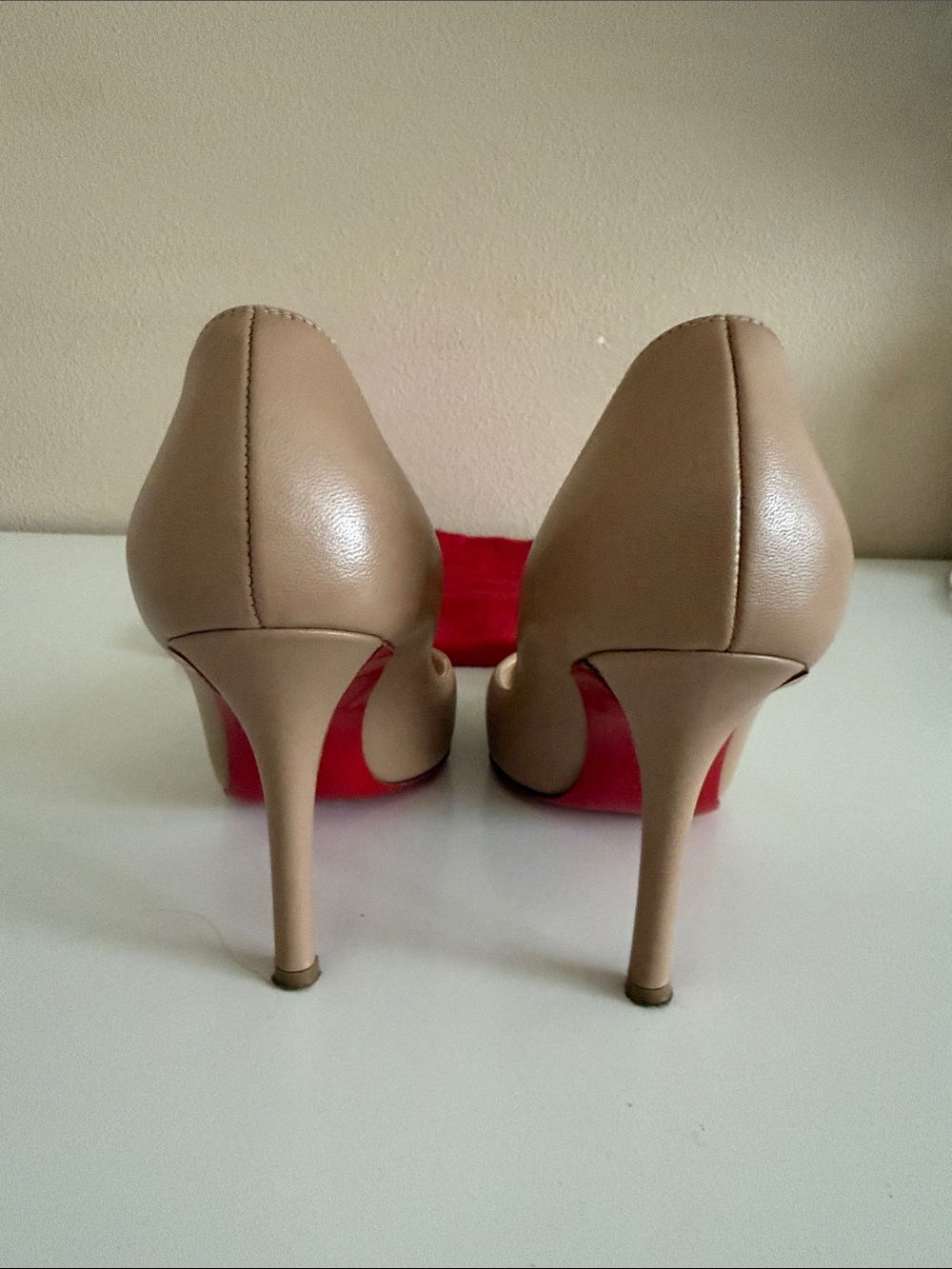 Christian Louboutin Nude Apostrophy Leather Pumps 36.5 - Picture 5 of 6